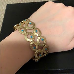 Gold and turquoise bracelet
